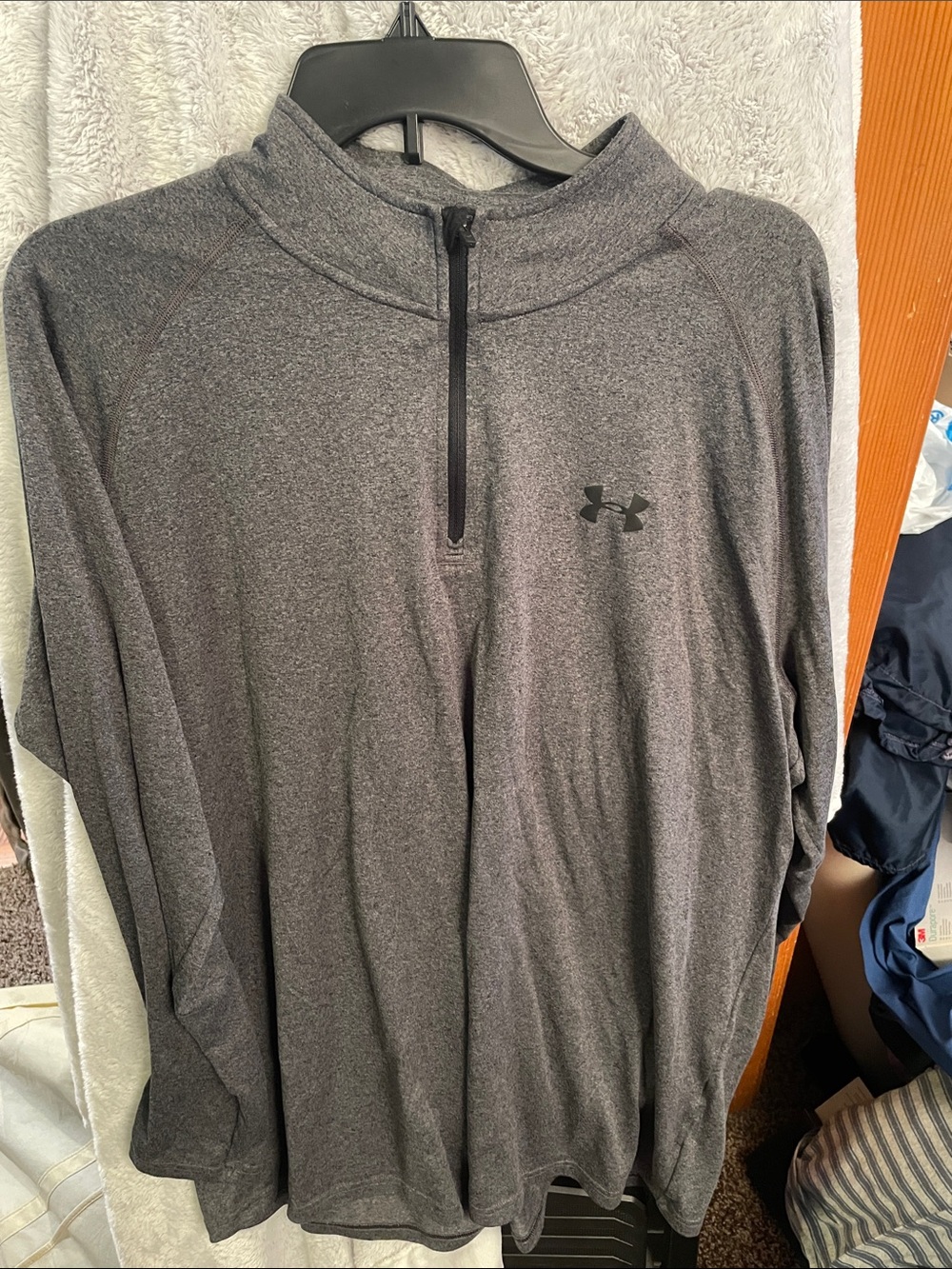 Under Armour Dark Heather Gray Half-Zip Performance Top